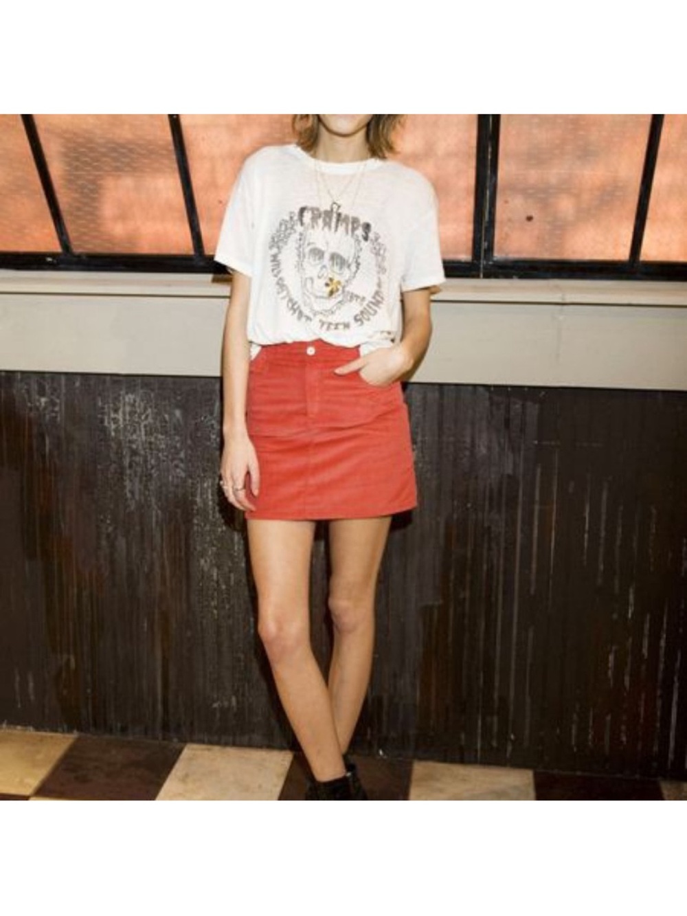 Gap | Stretch corduroy red mini skirt